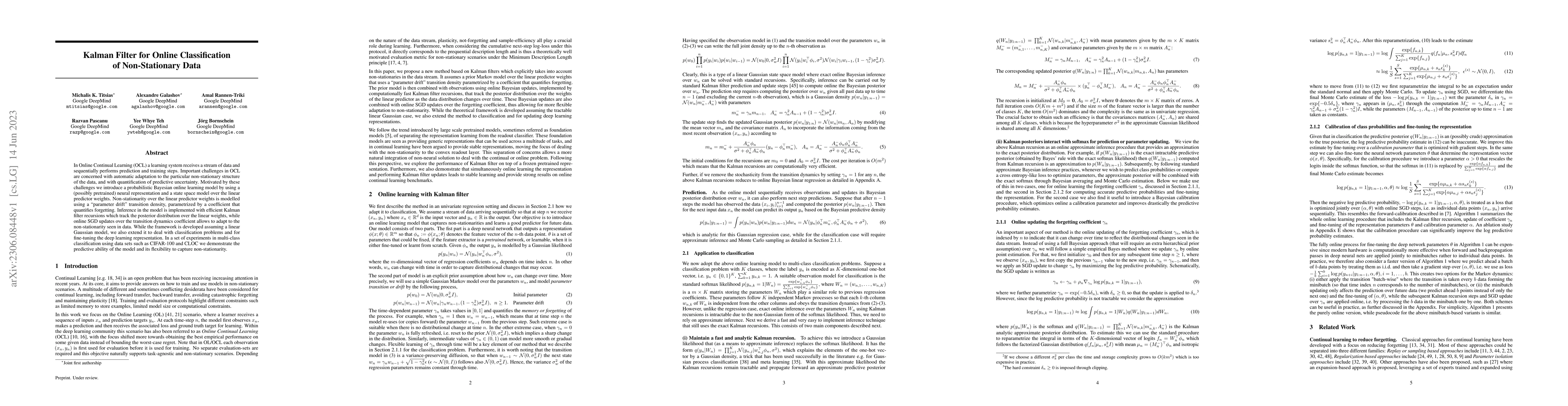 Thumbnail for Kalman Filter for Online Classification of Non-Stationary Data