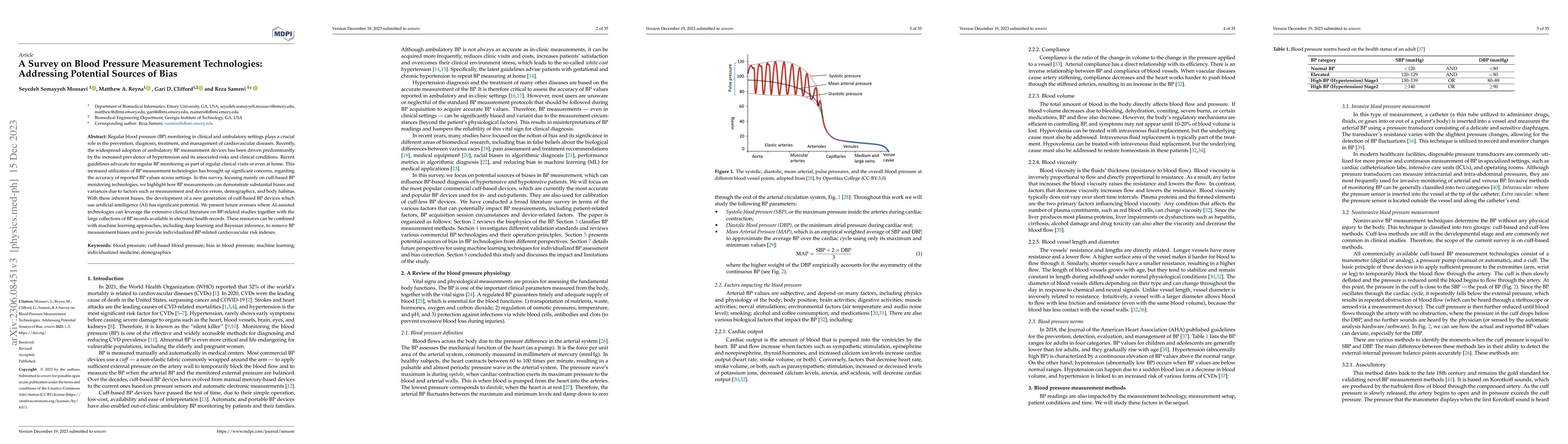 Thumbnail for A Survey on Blood Pressure Measurement Technologies: Addressing
  Potential Sources of Bias