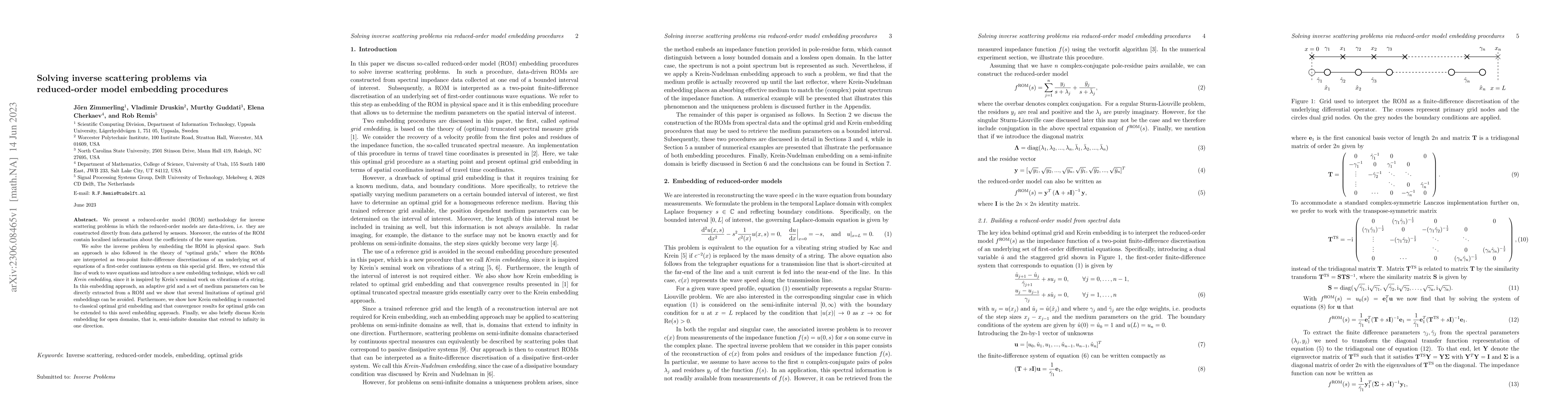 Thumbnail for Solving inverse scattering problems via reduced-order model embedding
  procedures