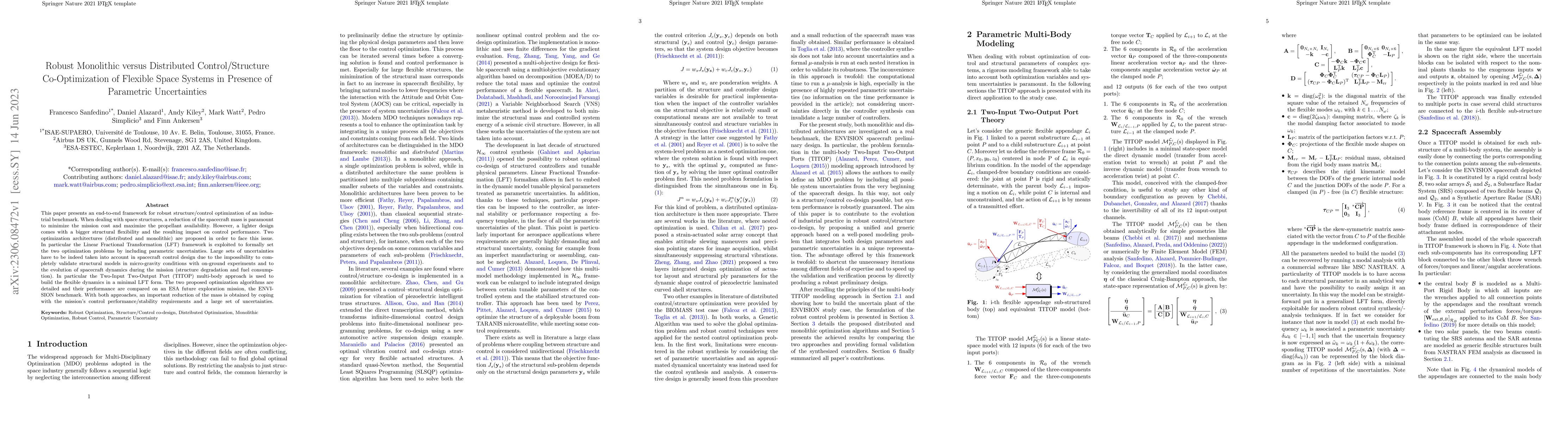 Thumbnail for Robust Optimization, Structure/Control co-design, Distributed
  Optimization, Monolithic Optimization, Robust Control, Parametric Uncertainty