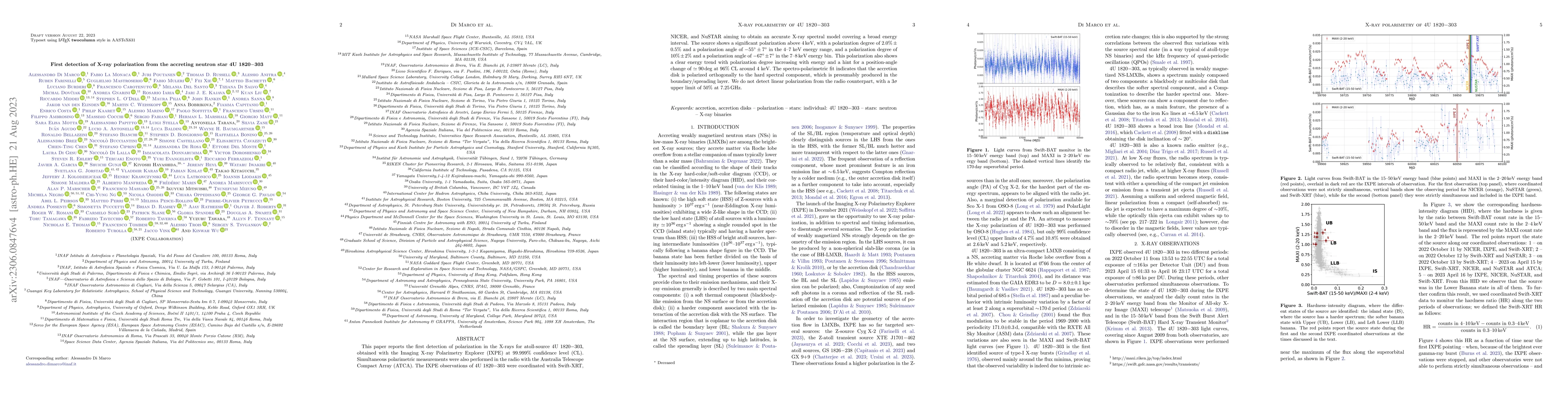 Thumbnail for First detection of X-ray polarization from the accreting neutron star 4U
  1820-303