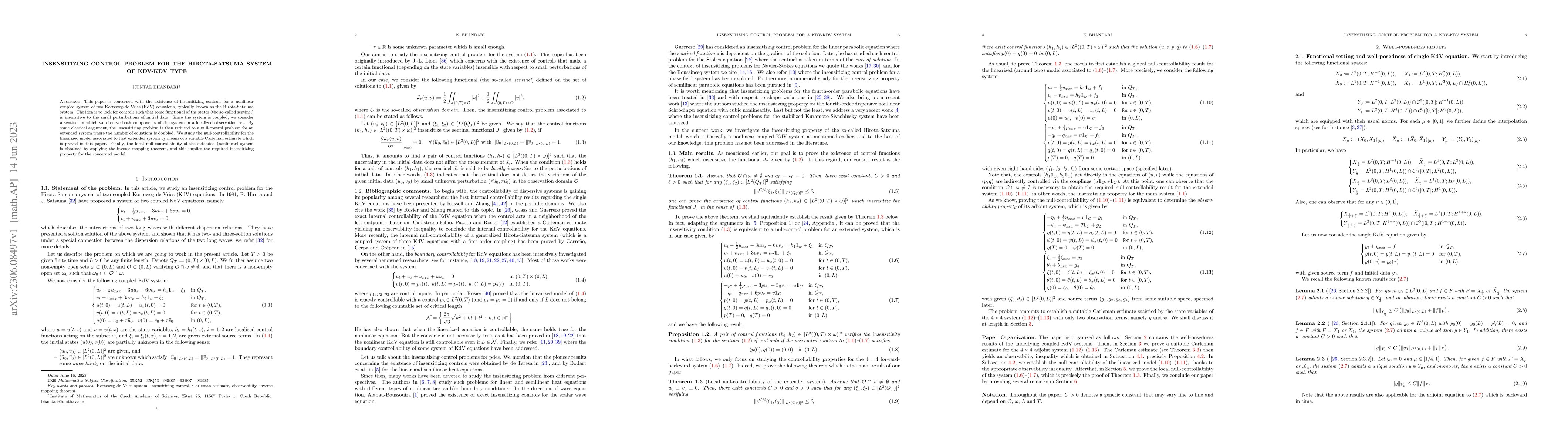 Thumbnail for Insensitizing control problem for the Hirota-Satsuma system of KdV-KdV
  type