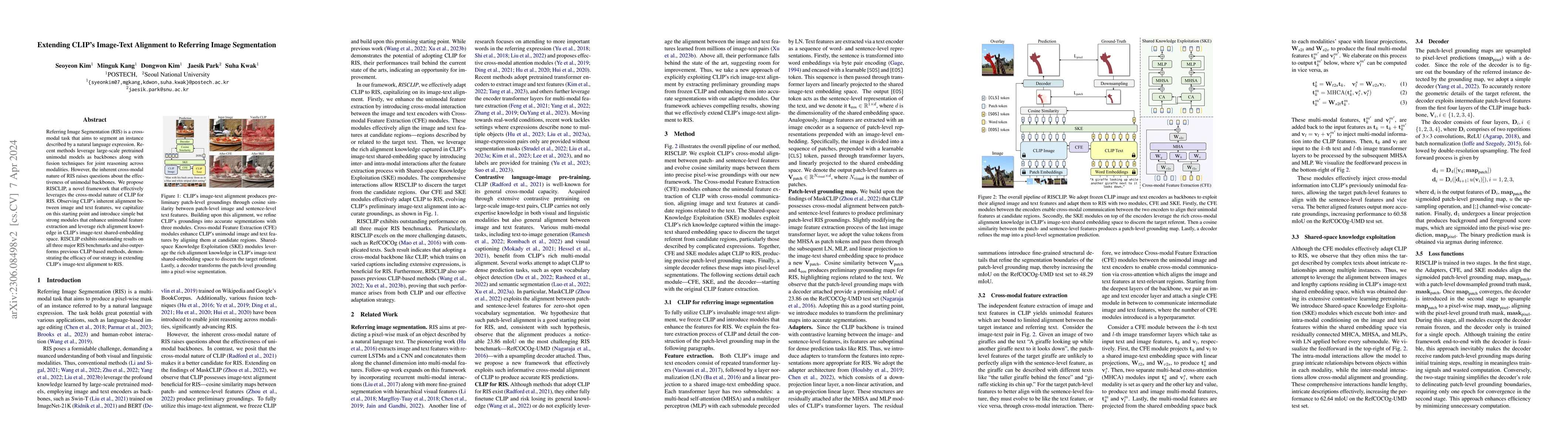 Thumbnail for Extending CLIP's Image-Text Alignment to Referring Image Segmentation