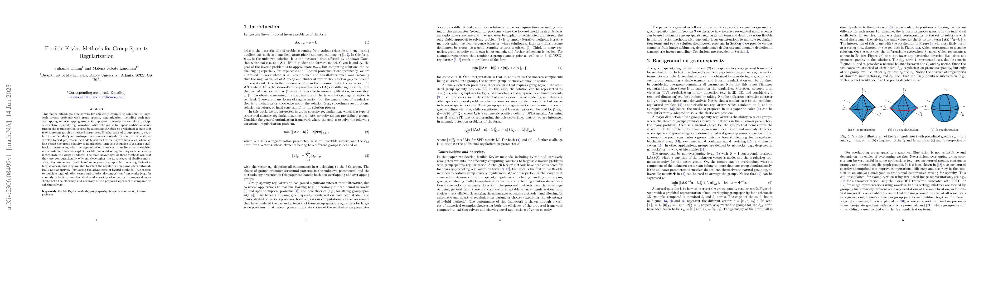 Thumbnail for Flexible Krylov Methods for Group Sparsity Regularization