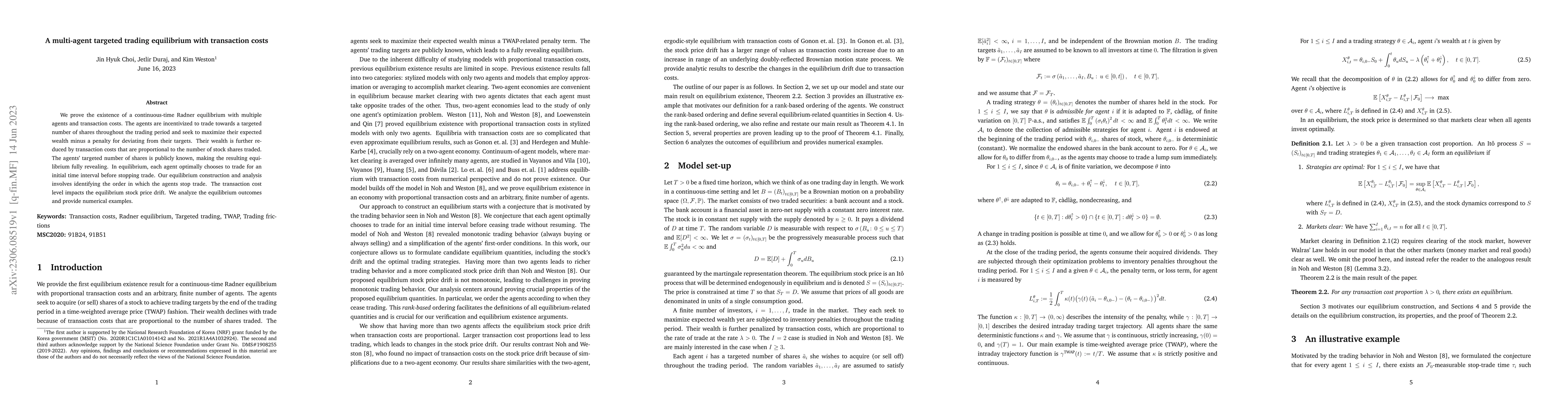 Thumbnail for A multi-agent targeted trading equilibrium with transaction costs