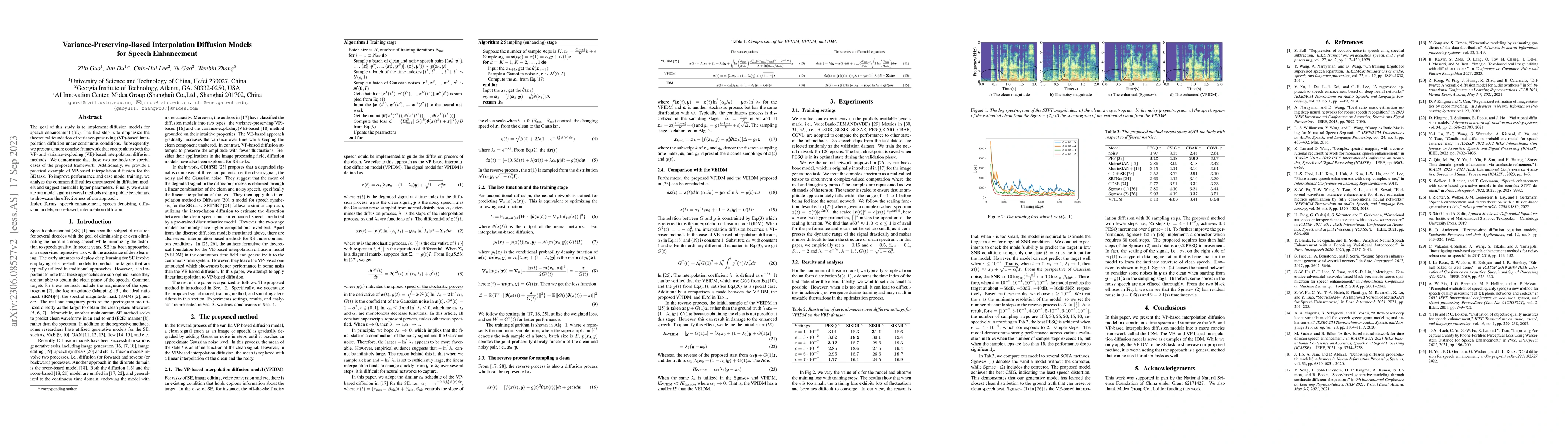 Thumbnail for Variance-Preserving-Based Interpolation Diffusion Models for Speech
  Enhancement