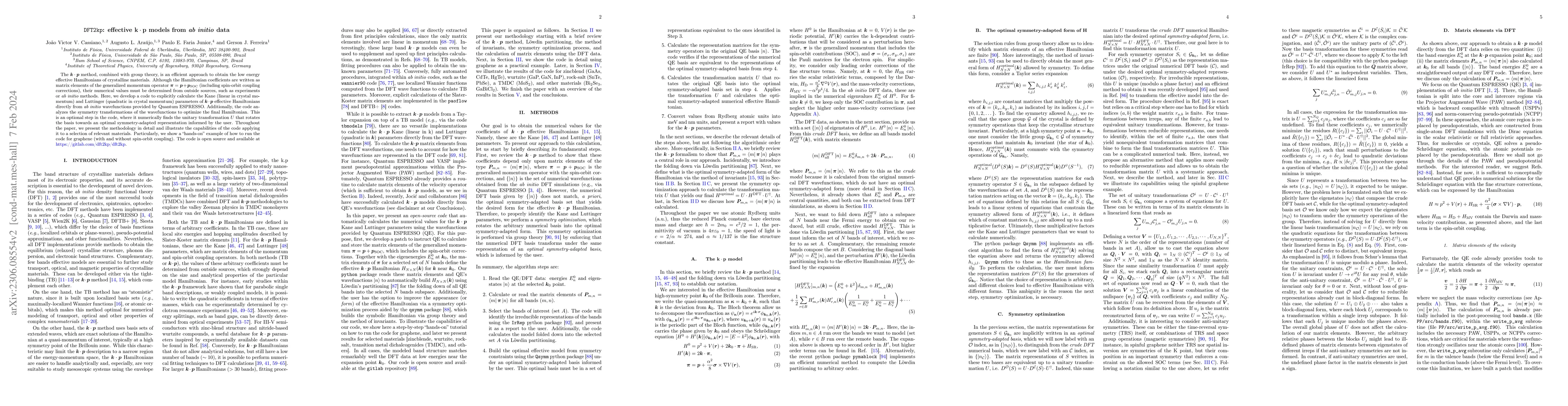 Thumbnail for DFT2kp: effective kp models from ab-initio data