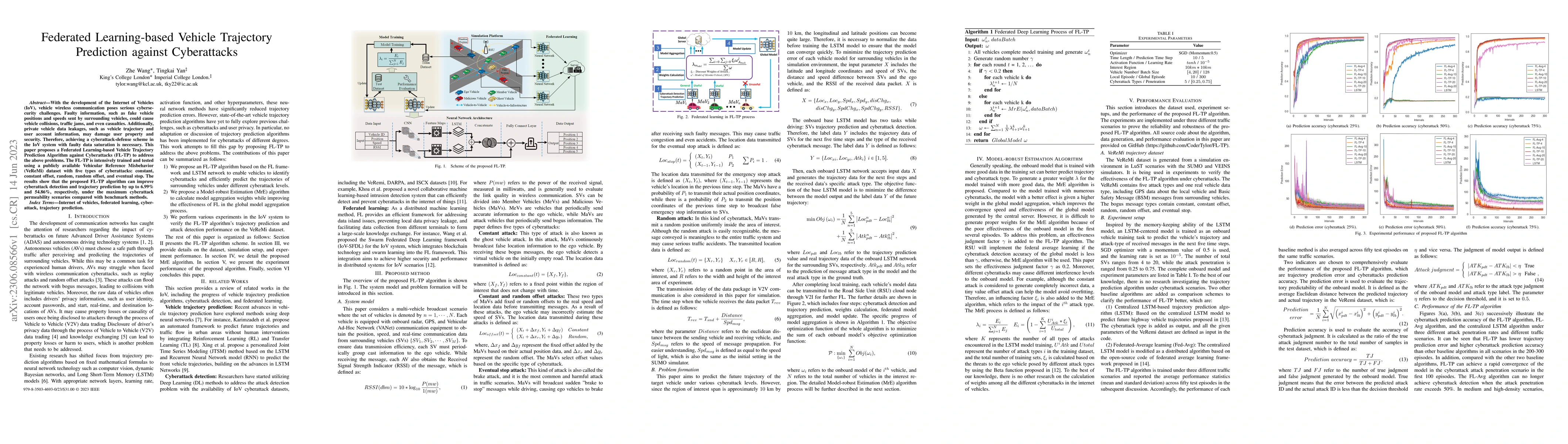 Thumbnail for Federated Learning-based Vehicle Trajectory Prediction against
  Cyberattacks