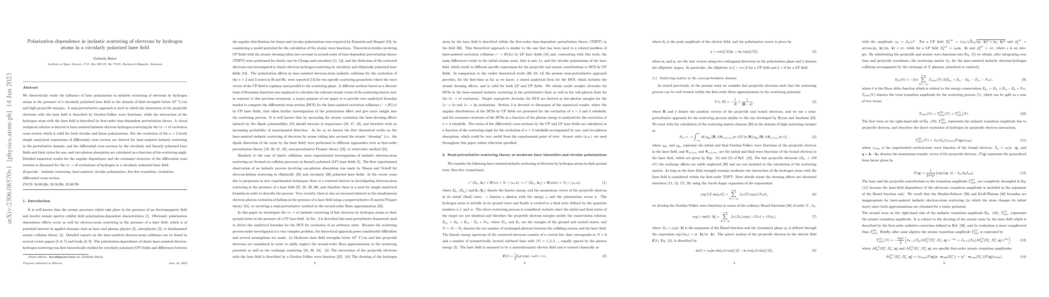 Thumbnail for Polarization dependence in inelastic scattering of electrons by hydrogen
  atoms in a circularly polarized laser field