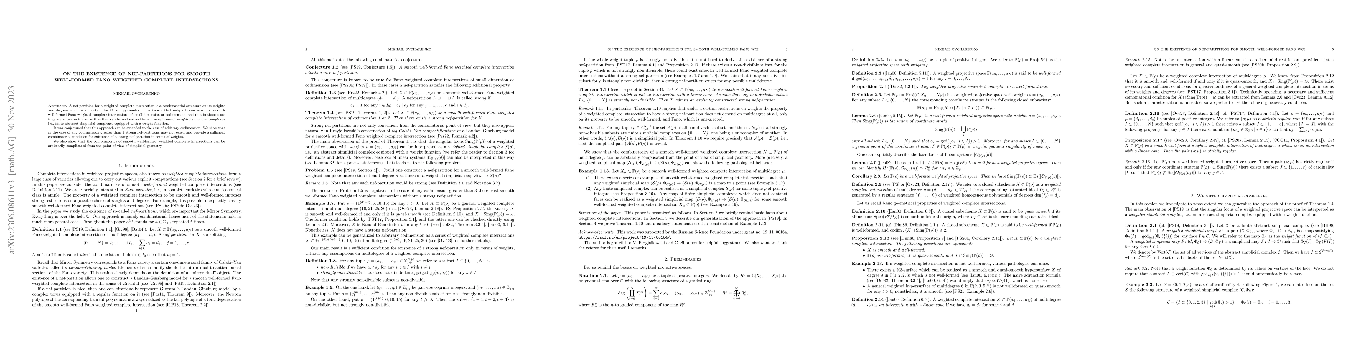 Thumbnail for On the existence of nef-partitions for smooth well-formed Fano weighted
  complete intersections