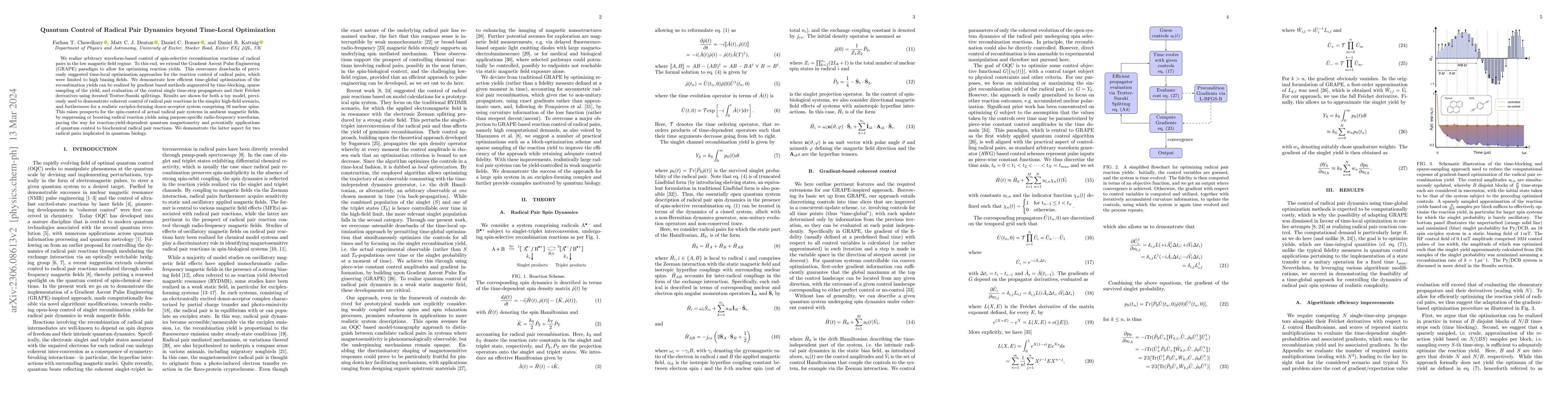 Thumbnail for Quantum Control of Radical Pair Dynamics beyond Time-Local Optimization