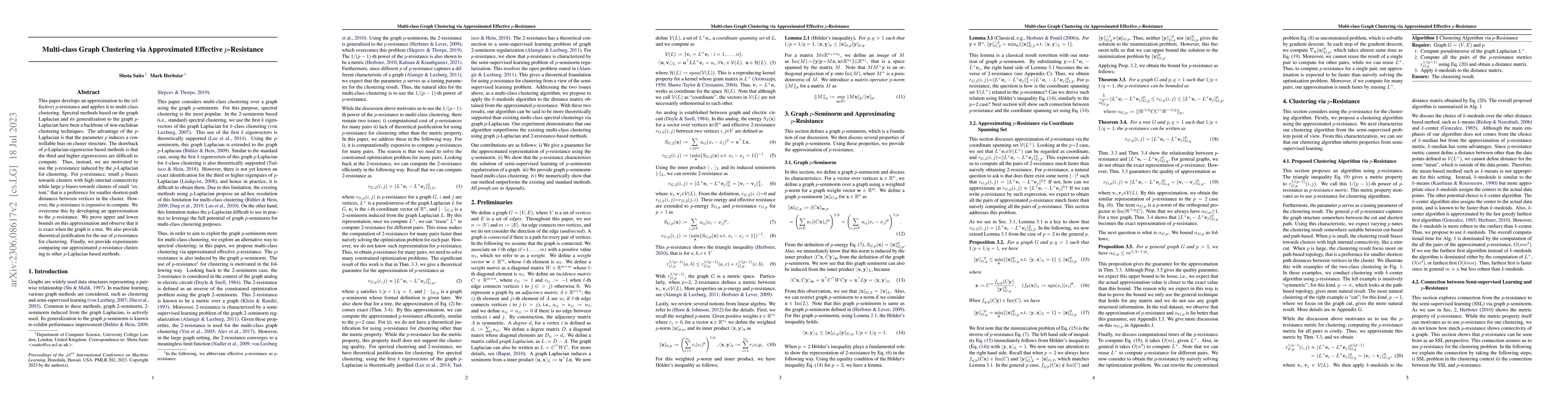 Thumbnail for Multi-class Graph Clustering via Approximated Effective $p$-Resistance