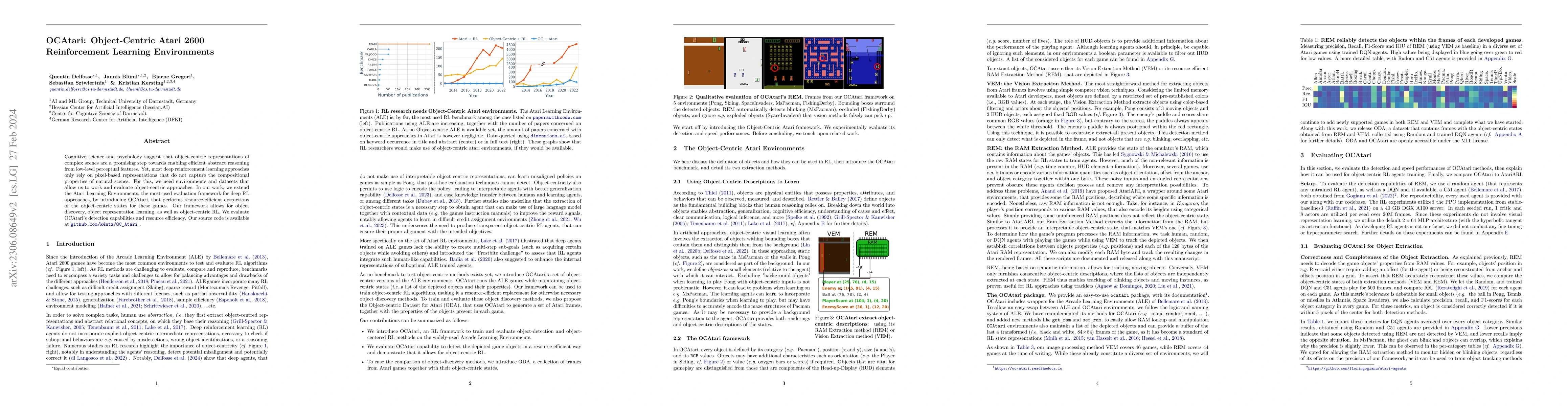 Thumbnail for OCAtari: Object-Centric Atari 2600 Reinforcement Learning Environments