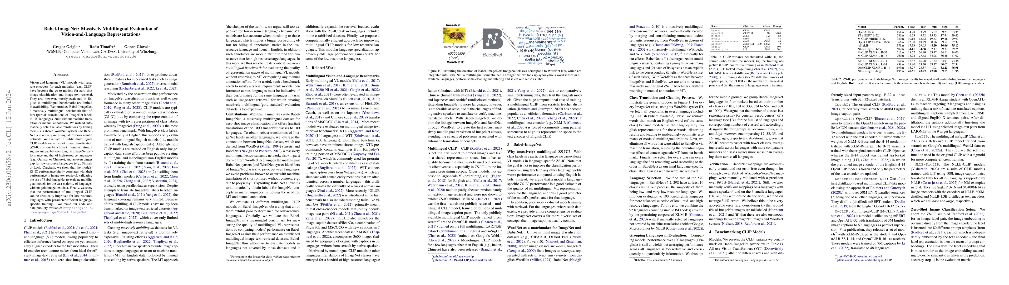 Thumbnail for Babel-ImageNet: Massively Multilingual Evaluation of Vision-and-Language
  Representations