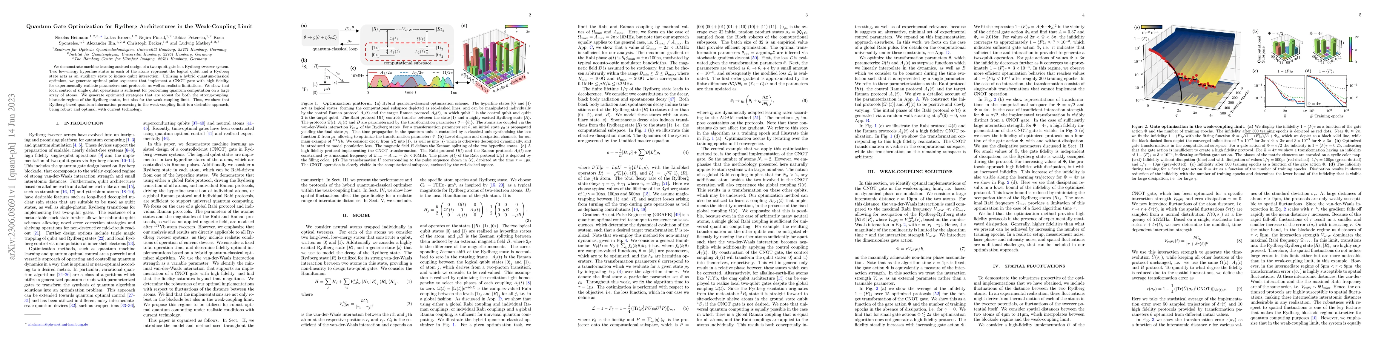 Thumbnail for Quantum Gate Optimization for Rydberg Architectures in the Weak-Coupling
  Limit
