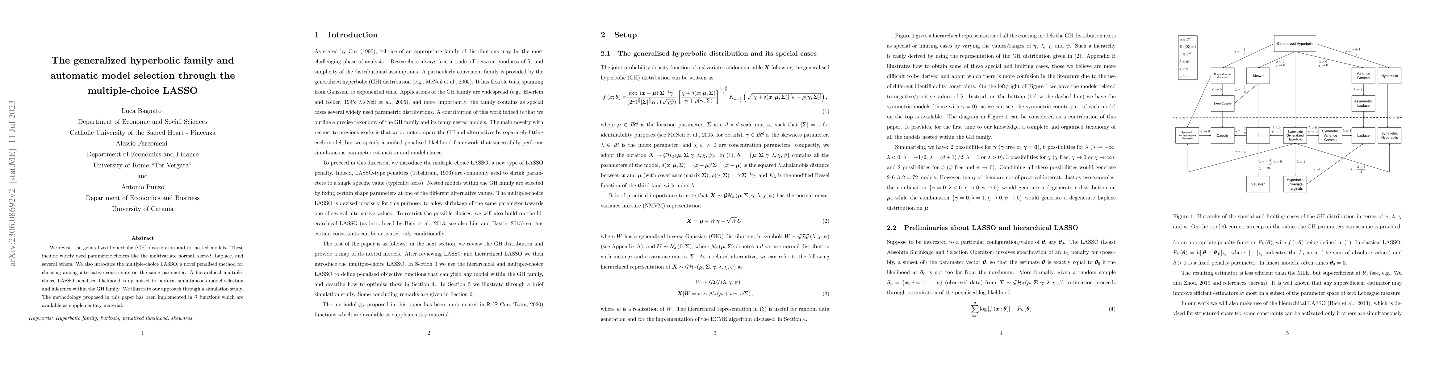 Thumbnail for The generalized hyperbolic family and automatic model selection through
  the multiple-choice LASSO