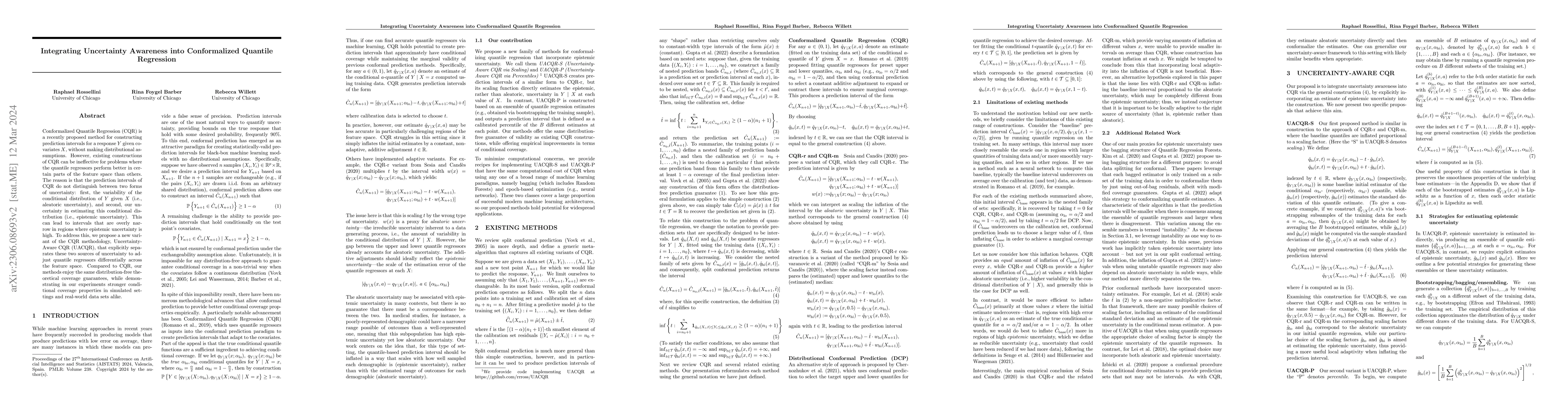 Thumbnail for Integrating Uncertainty Awareness into Conformalized Quantile Regression