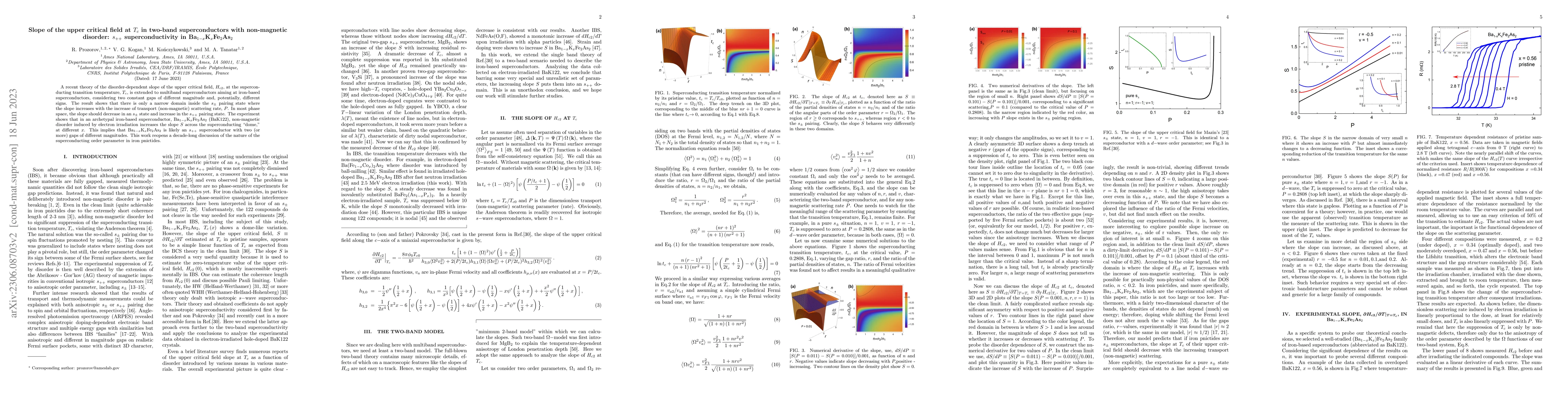 Thumbnail for Slope of the upper critical field at $T_{c}$ in two-band superconductors
  with non-magnetic disorder: $s_{++}$ superconductivity in
  $\textrm{Ba}_{1-x}\textrm{K}_{x}\textrm{Fe}_{2}\textrm{As}_{2}$