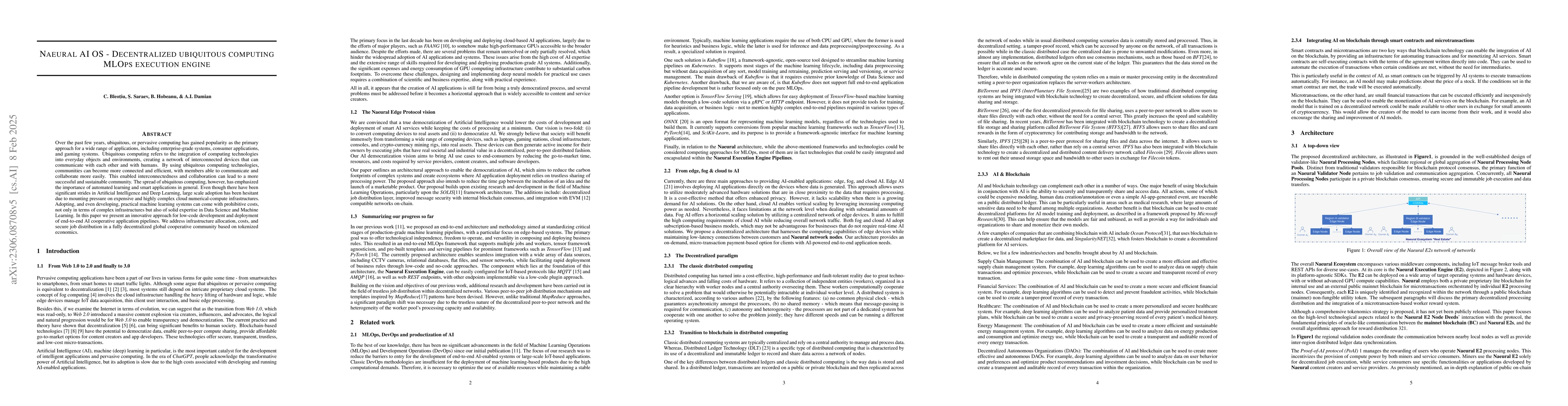 Thumbnail for Naeural AI OS -- Decentralized ubiquitous computing MLOps execution
  engine