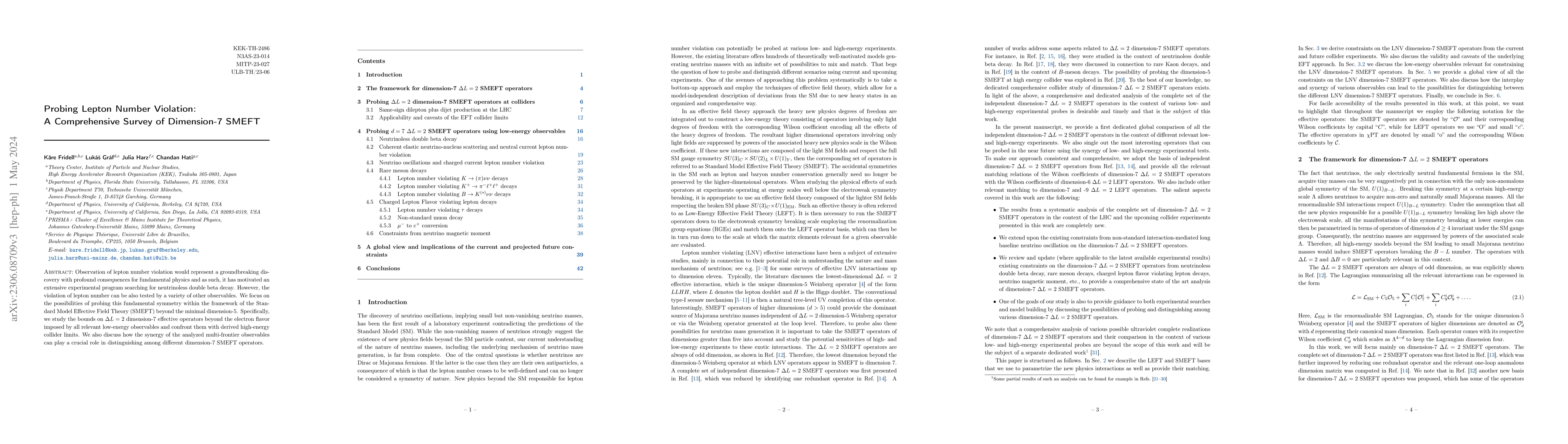 Thumbnail for Probing Lepton Number Violation: A Comprehensive Survey of Dimension-7
  SMEFT