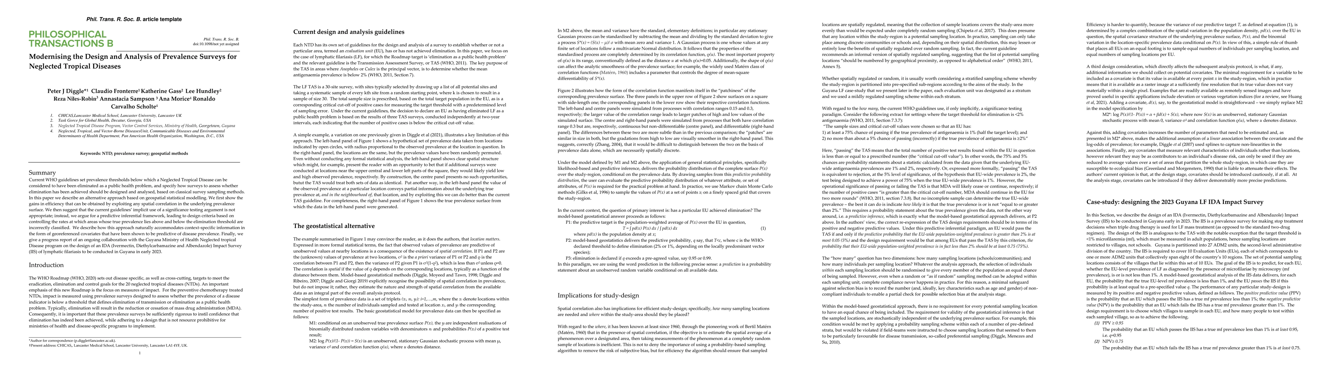 Thumbnail for Modernising the Design and Analysis of Prevalence Surveys for Neglected
  Tropical Diseases