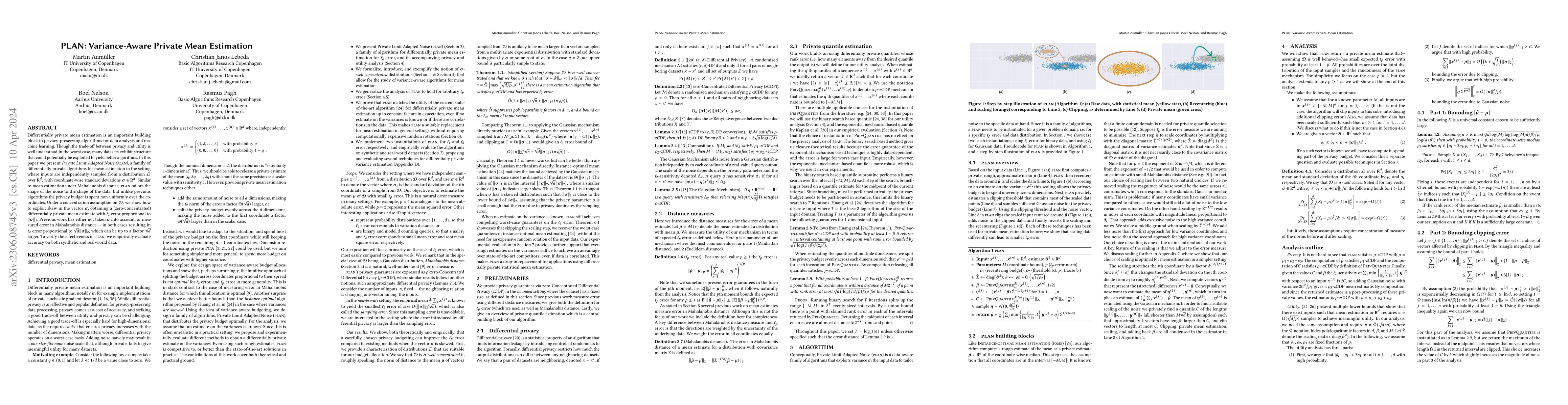 Thumbnail for PLAN: Variance-Aware Private Mean Estimation