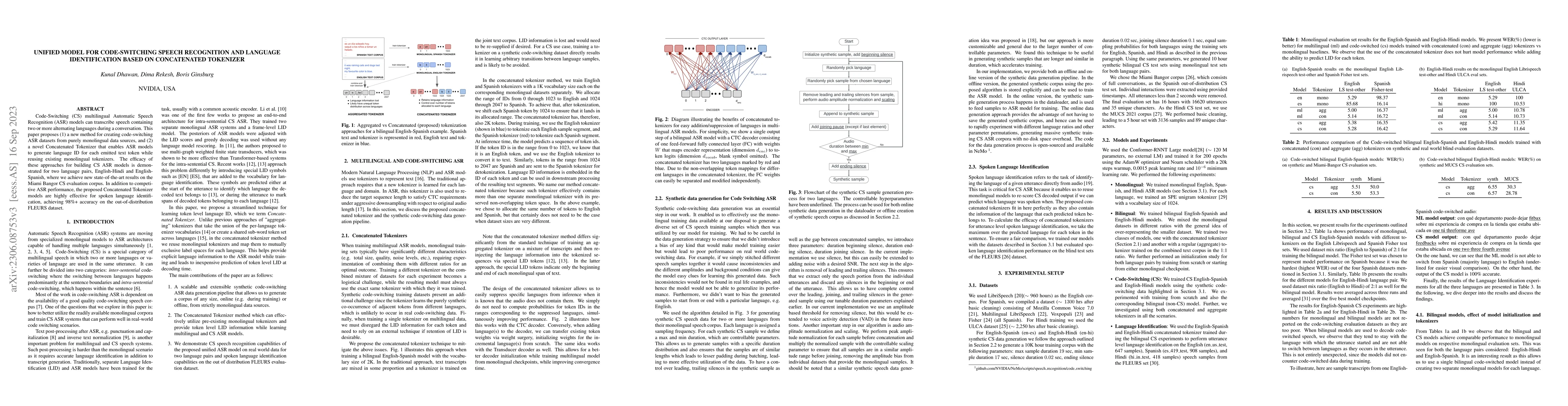 Thumbnail for Unified model for code-switching speech recognition and language
  identification based on a concatenated tokenizer
