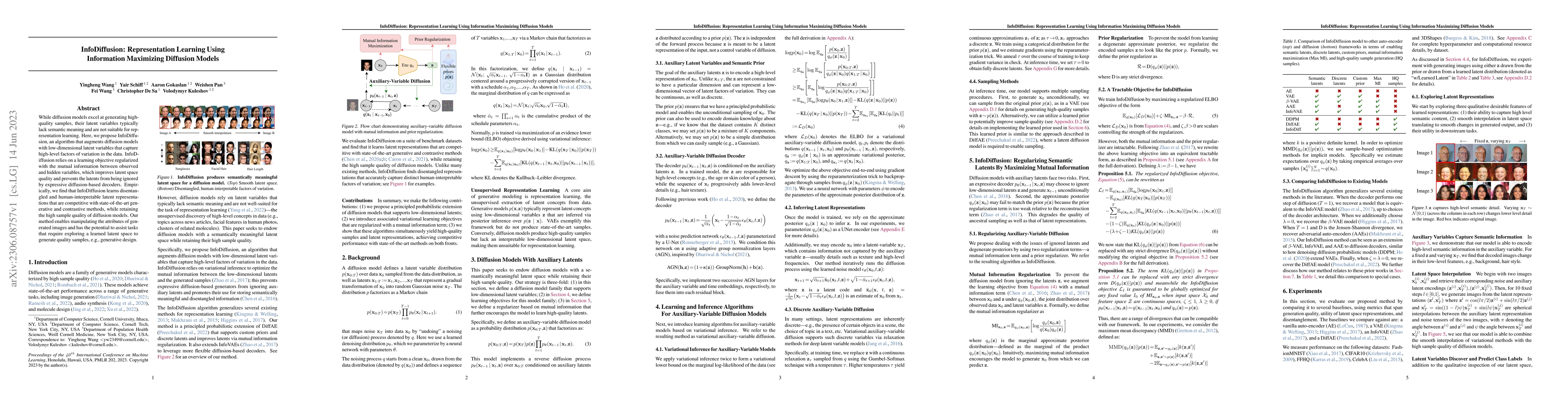 Thumbnail for InfoDiffusion: Representation Learning Using Information Maximizing
  Diffusion Models