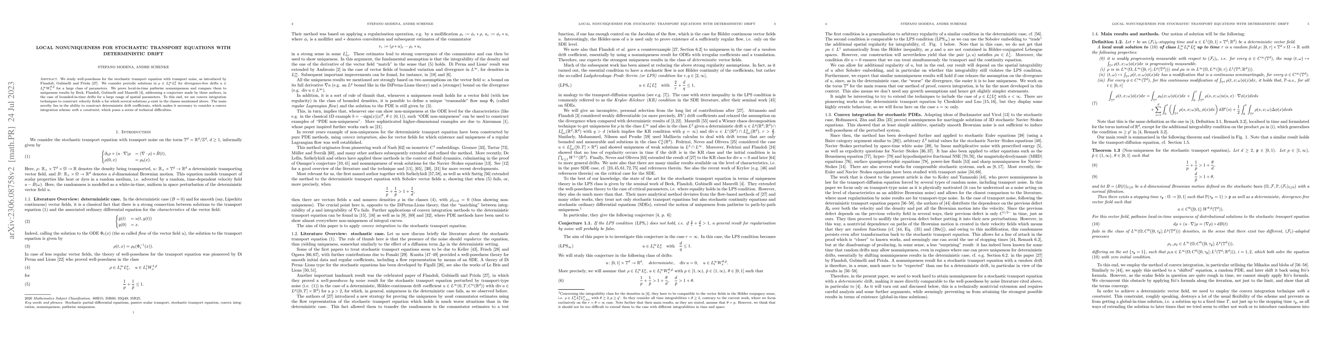 Thumbnail for Local Nonuniqueness for Stochastic Transport Equations with
  Deterministic Drift