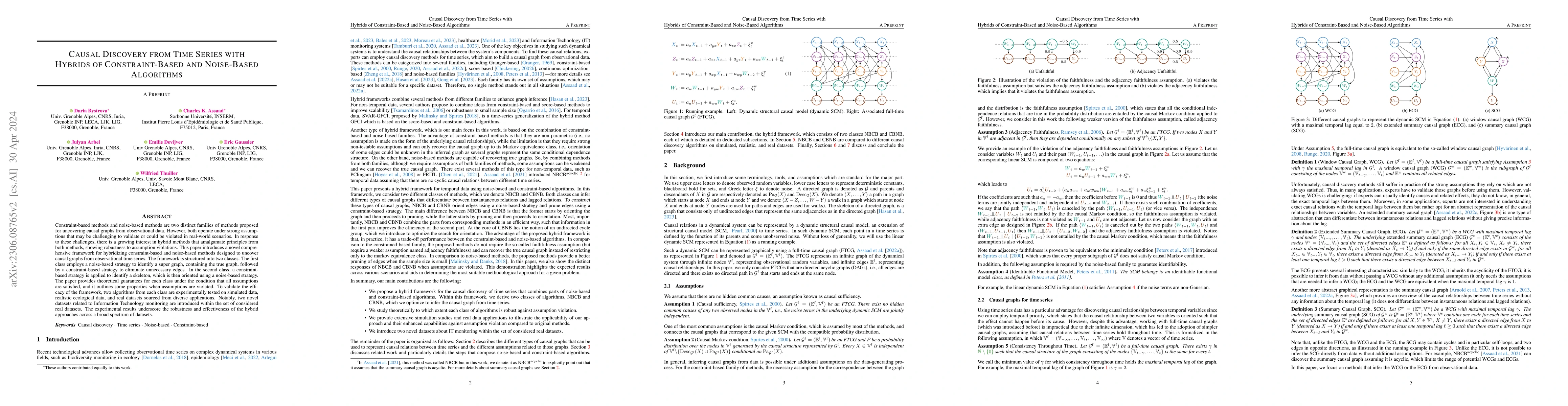 Thumbnail for Causal Discovery from Time Series with Hybrids of Constraint-Based and
  Noise-Based Algorithms