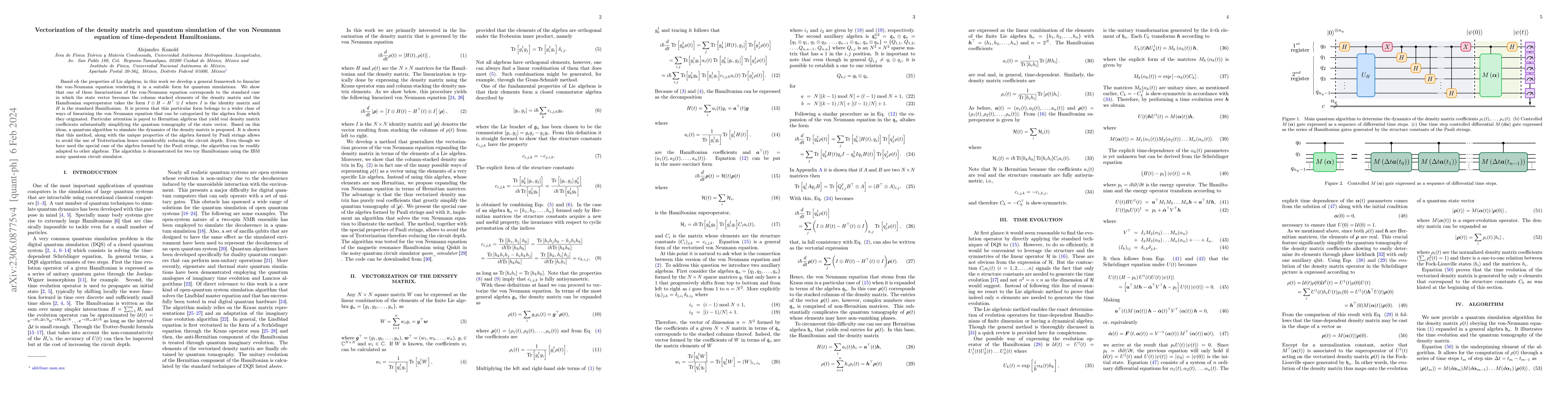Thumbnail for Vectorization of the density matrix and quantum simulation of the von
  Neumann equation of time-dependent Hamiltonians