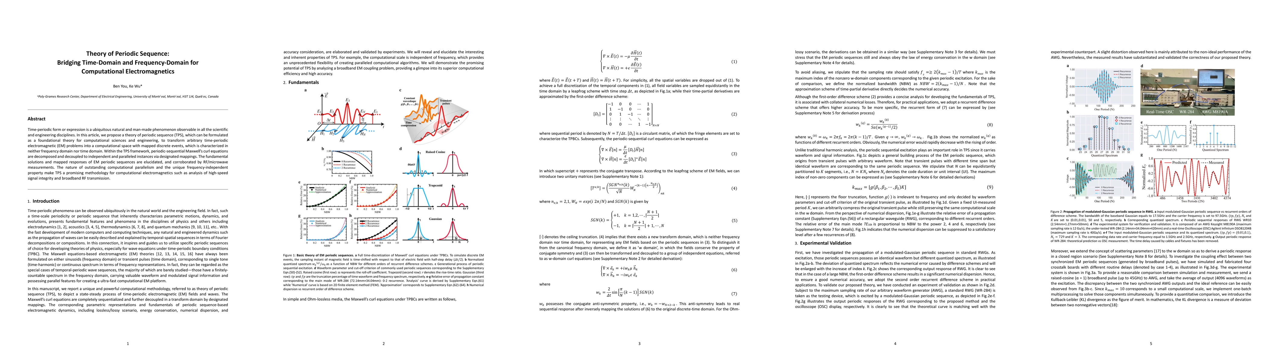 Thumbnail for Theory of Periodic Sequence: Bridging Time-Domain and Frequency-Domain
  for Computational Electromagnetics