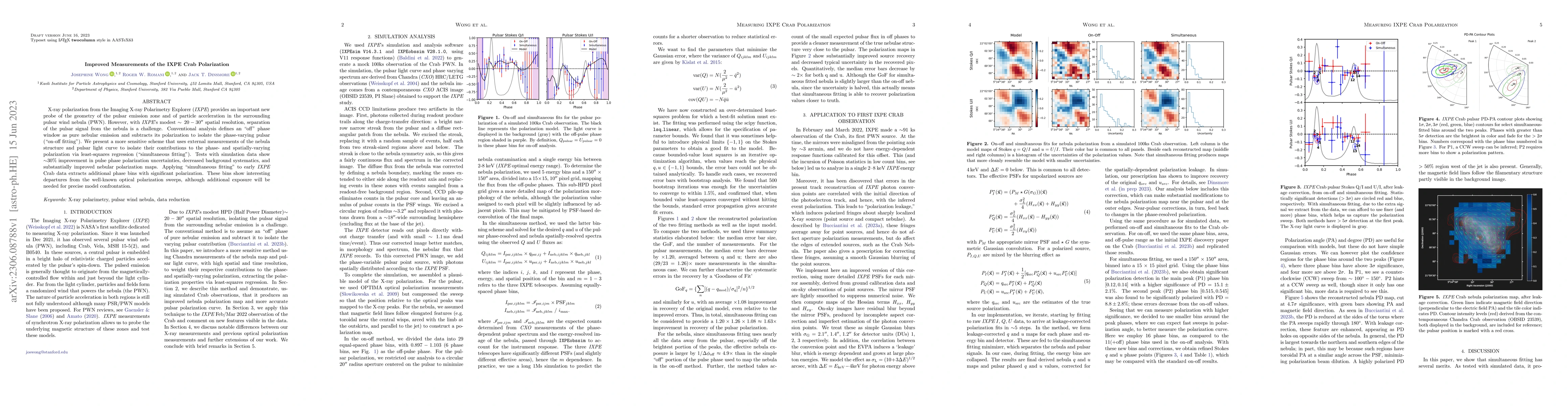 Thumbnail for Improved Measurements of the IXPE Crab Polarization