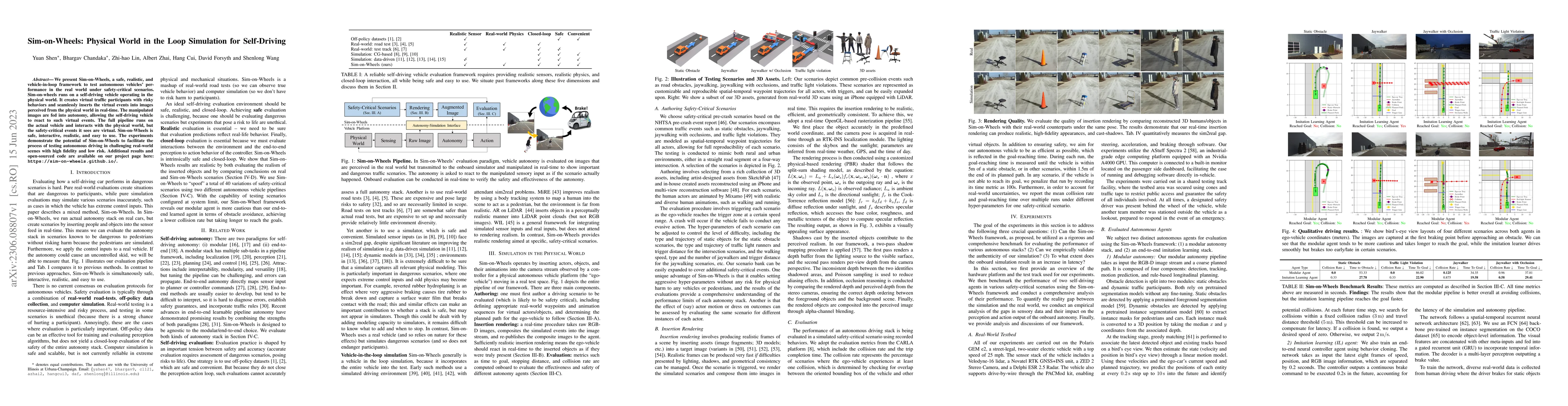 Thumbnail for Sim-on-Wheels: Physical World in the Loop Simulation for Self-Driving