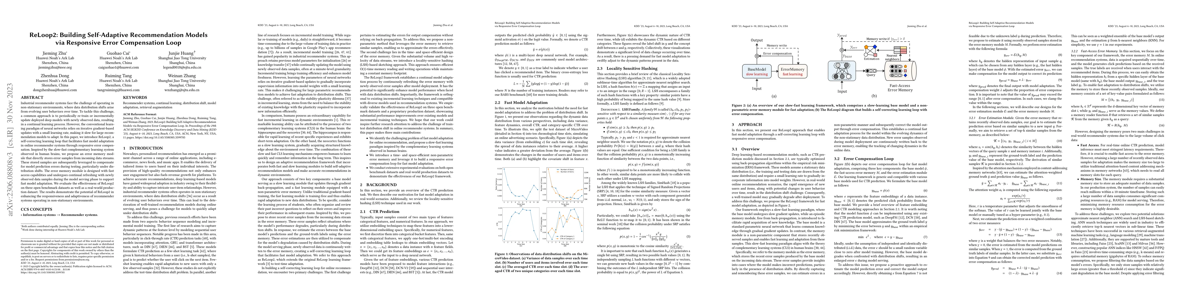 Thumbnail for ReLoop2: Building Self-Adaptive Recommendation Models via Responsive
  Error Compensation Loop