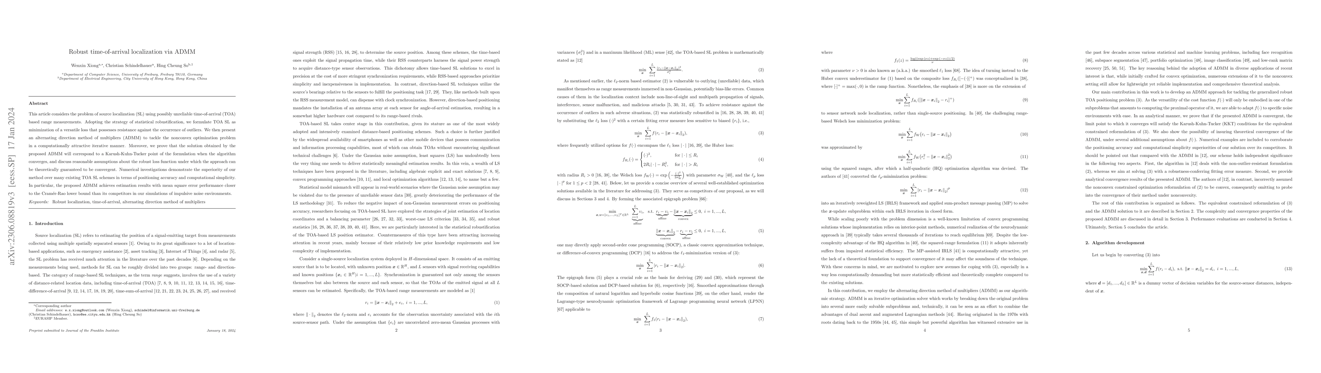 Thumbnail for Robust time-of-arrival localization via ADMM