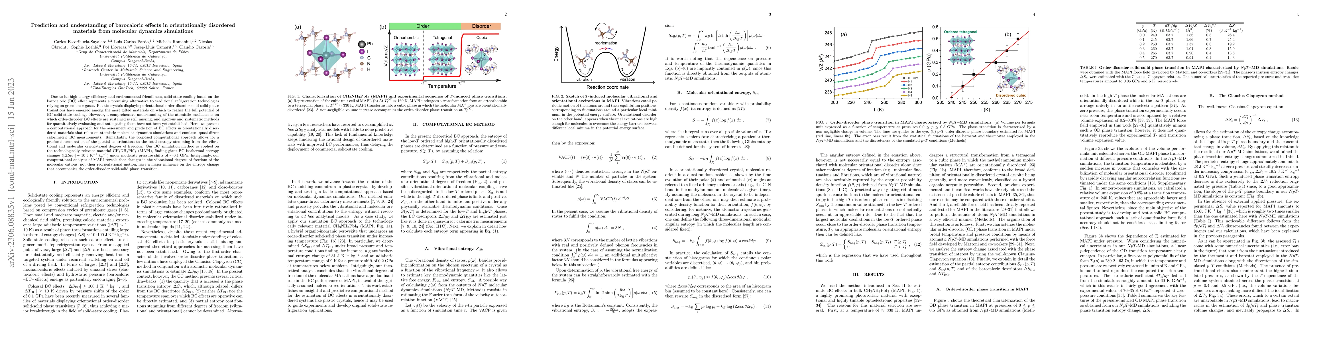 Thumbnail for Prediction and understanding of barocaloric effects in orientationally
  disordered materials from molecular dynamics simulations