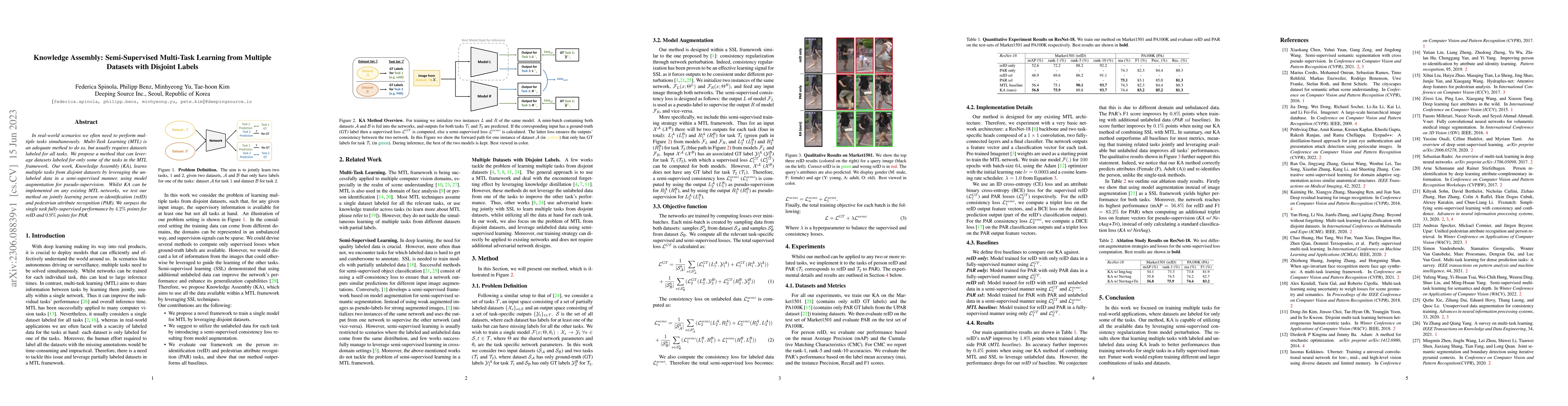 Thumbnail for Knowledge Assembly: Semi-Supervised Multi-Task Learning from Multiple
  Datasets with Disjoint Labels