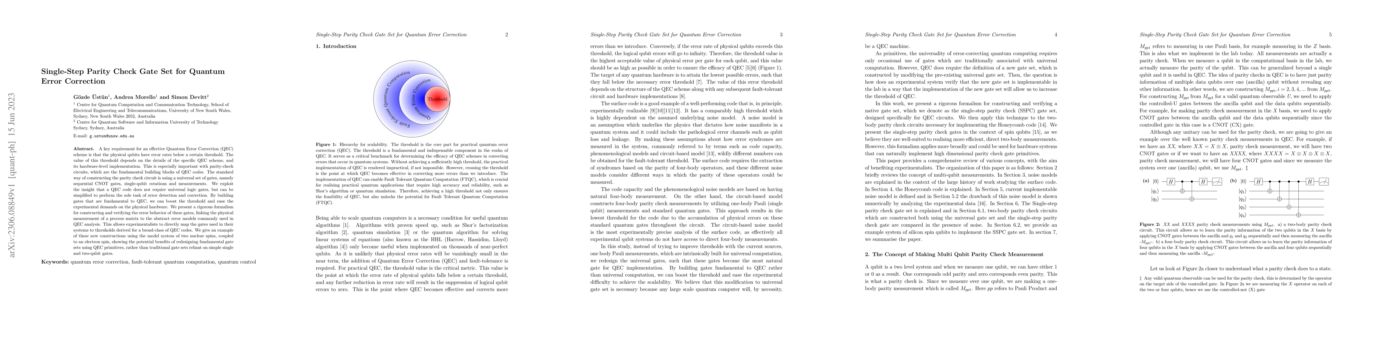 Thumbnail for Single-Step Parity Check Gate Set for Quantum Error Correction