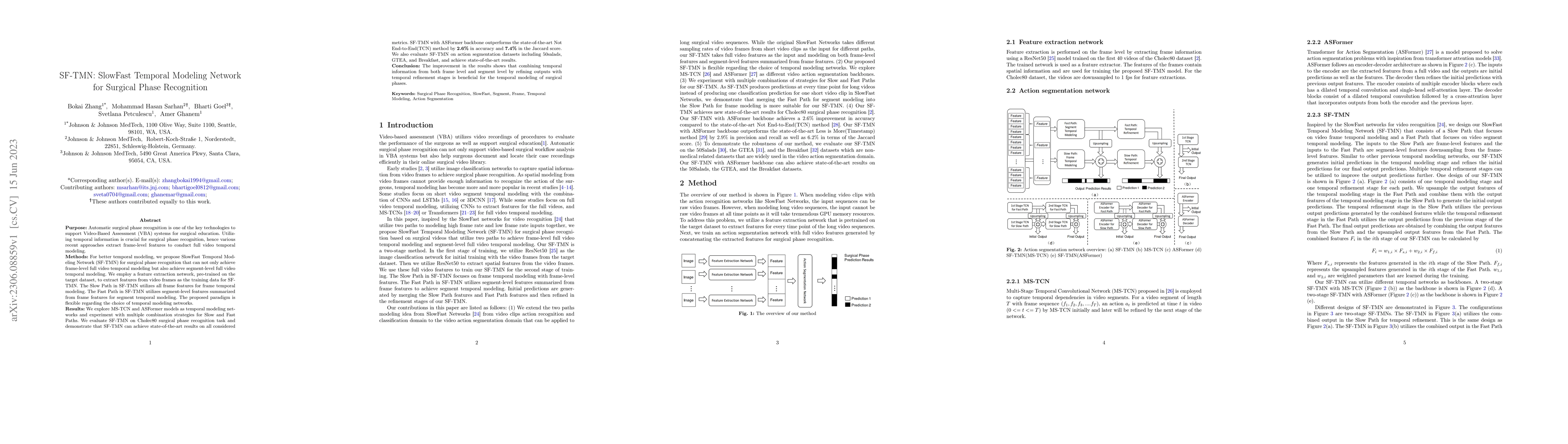Thumbnail for SF-TMN: SlowFast Temporal Modeling Network for Surgical Phase
  Recognition