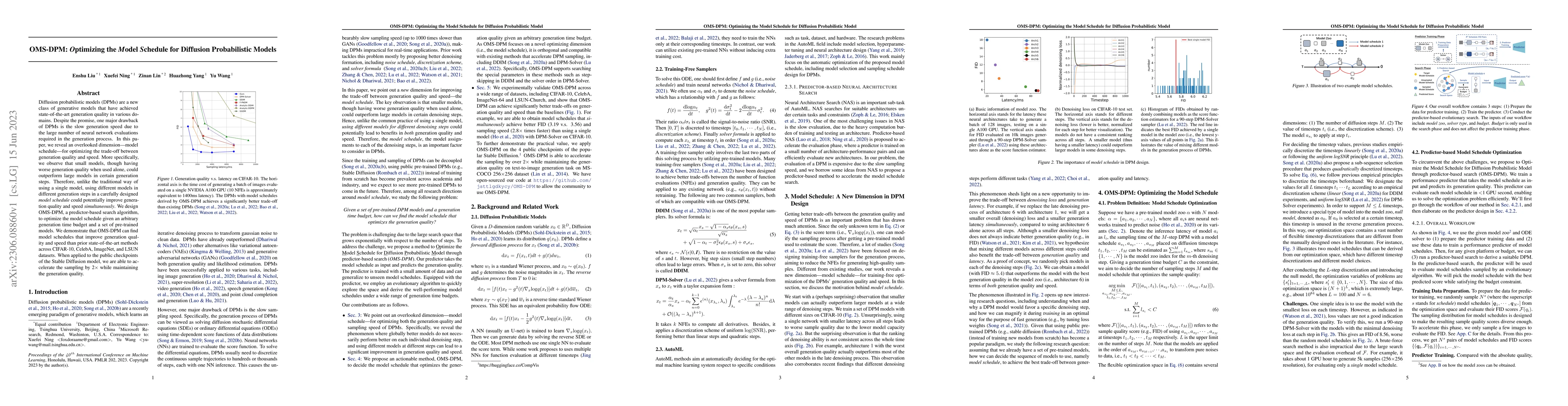 Thumbnail for OMS-DPM: Optimizing the Model Schedule for Diffusion Probabilistic
  Models