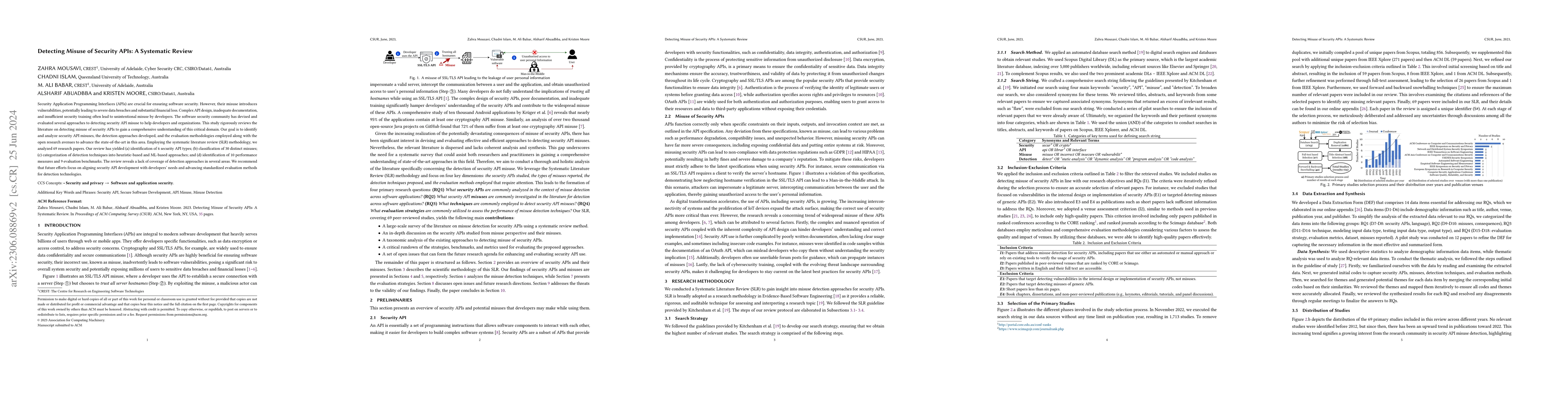 Thumbnail for Detecting Misuse of Security APIs: A Systematic Review