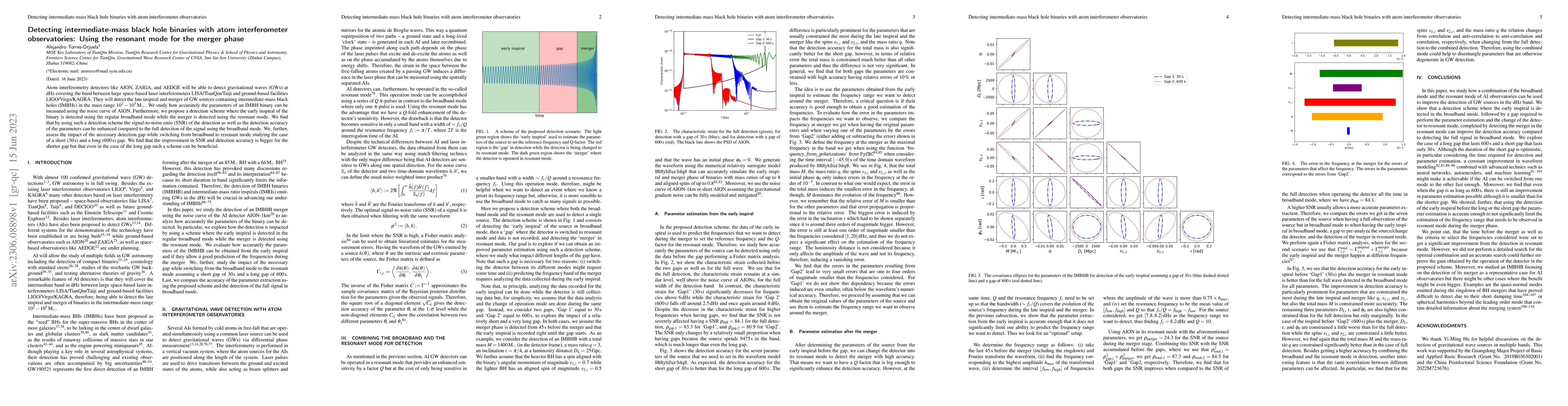 Thumbnail for Detecting intermediate-mass black hole binaries with atom interferometer
  observatories: Using the resonant mode for the merger phase