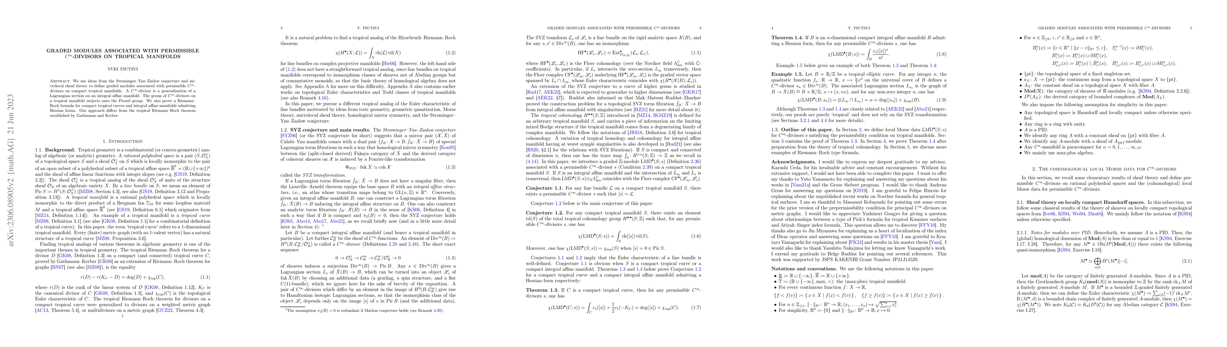 Thumbnail for Graded modules associated with permissible $C^{\infty}$-divisors on
  tropical manifolds
