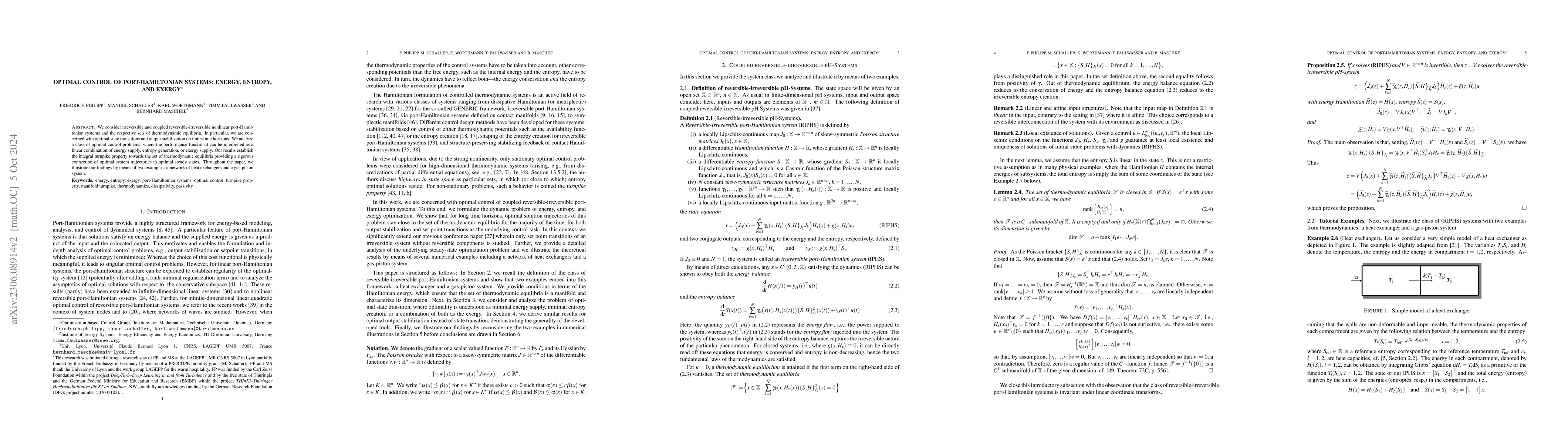 Thumbnail for Optimal control of port-Hamiltonian systems: energy, entropy, and exergy
