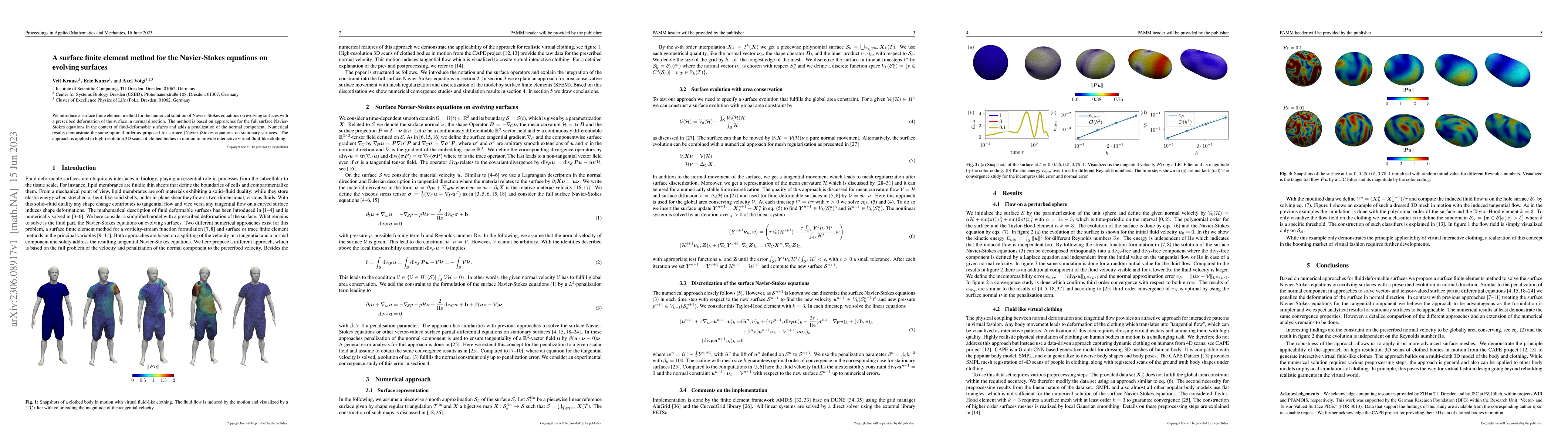 Thumbnail for A surface finite element method for the Navier-Stokes equations on
  evolving surfaces