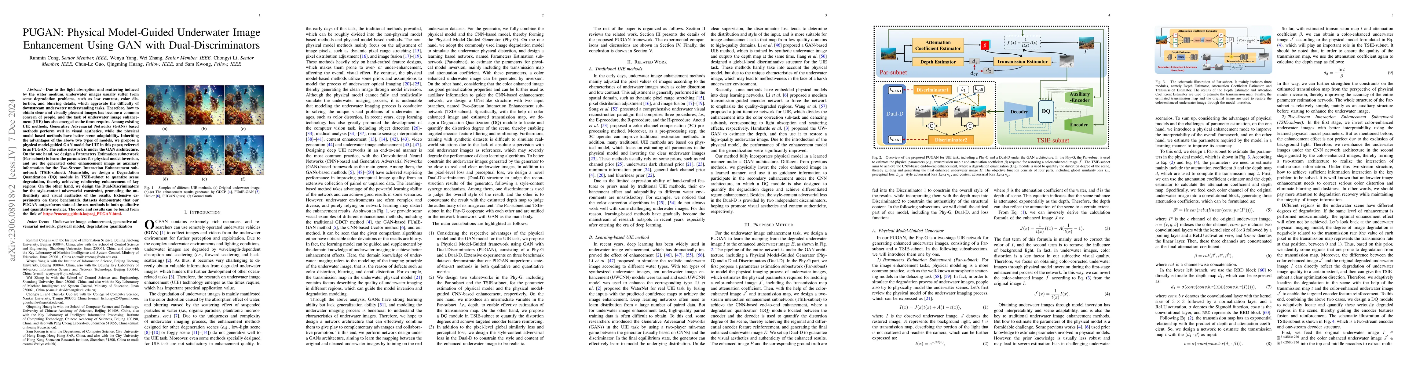 Thumbnail for PUGAN: Physical Model-Guided Underwater Image Enhancement Using GAN with
  Dual-Discriminators