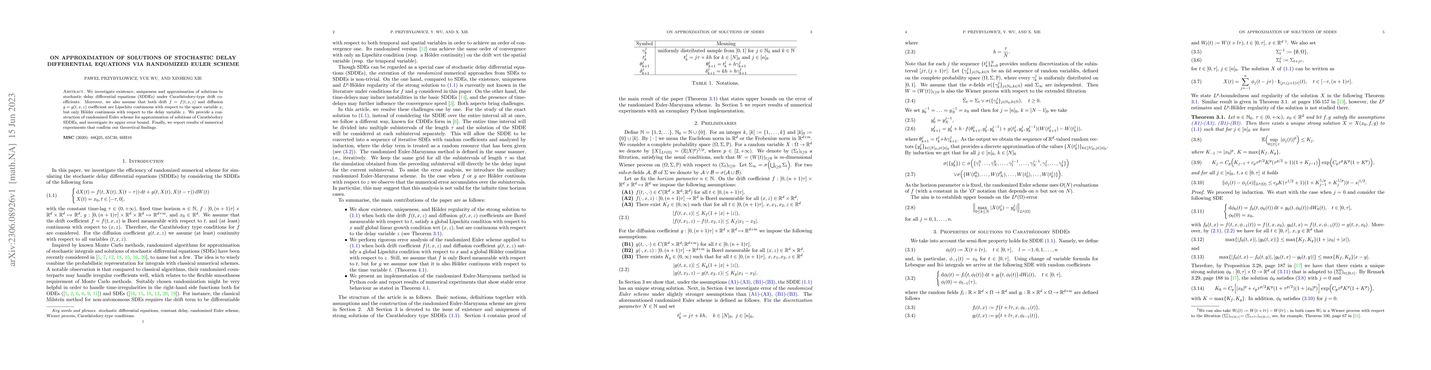 Thumbnail for On approximation of solutions of stochastic delay differential equations
  via randomized Euler scheme