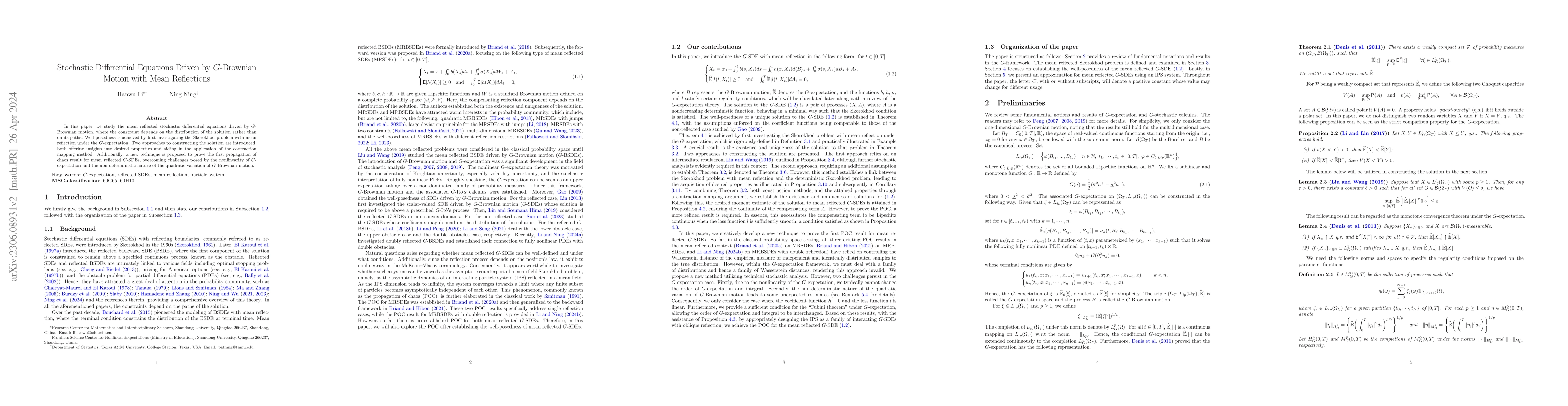 Thumbnail for Stochastic Differential Equations Driven by G-Brownian Motion with Mean
  Reflections