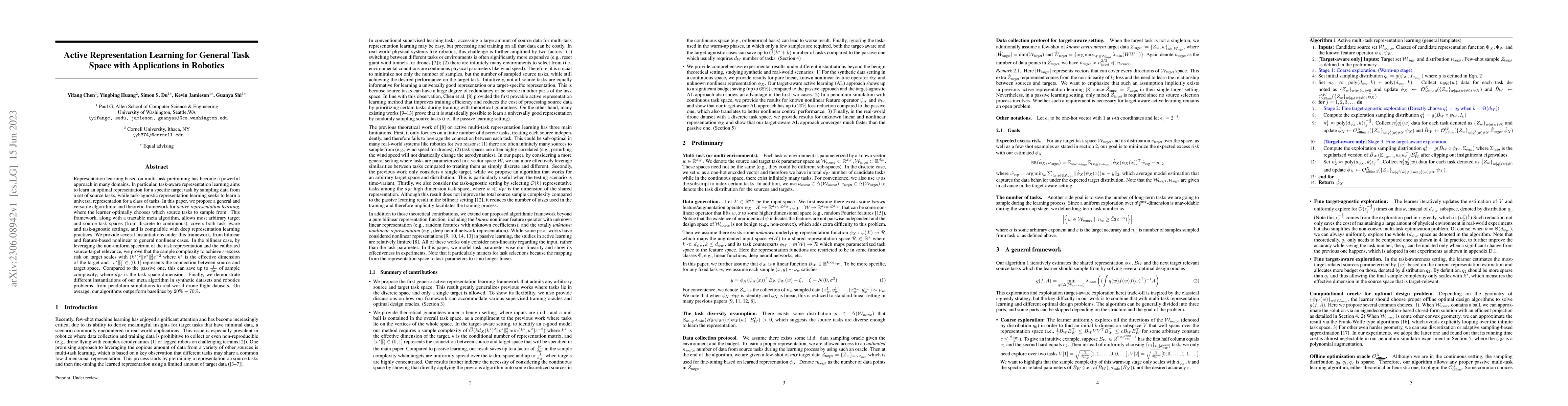 Thumbnail for Active Representation Learning for General Task Space with Applications
  in Robotics